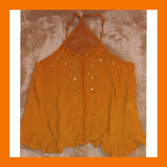 Xhilaration Tops - FLOWY BOHO TOP MUSTARD COLOR